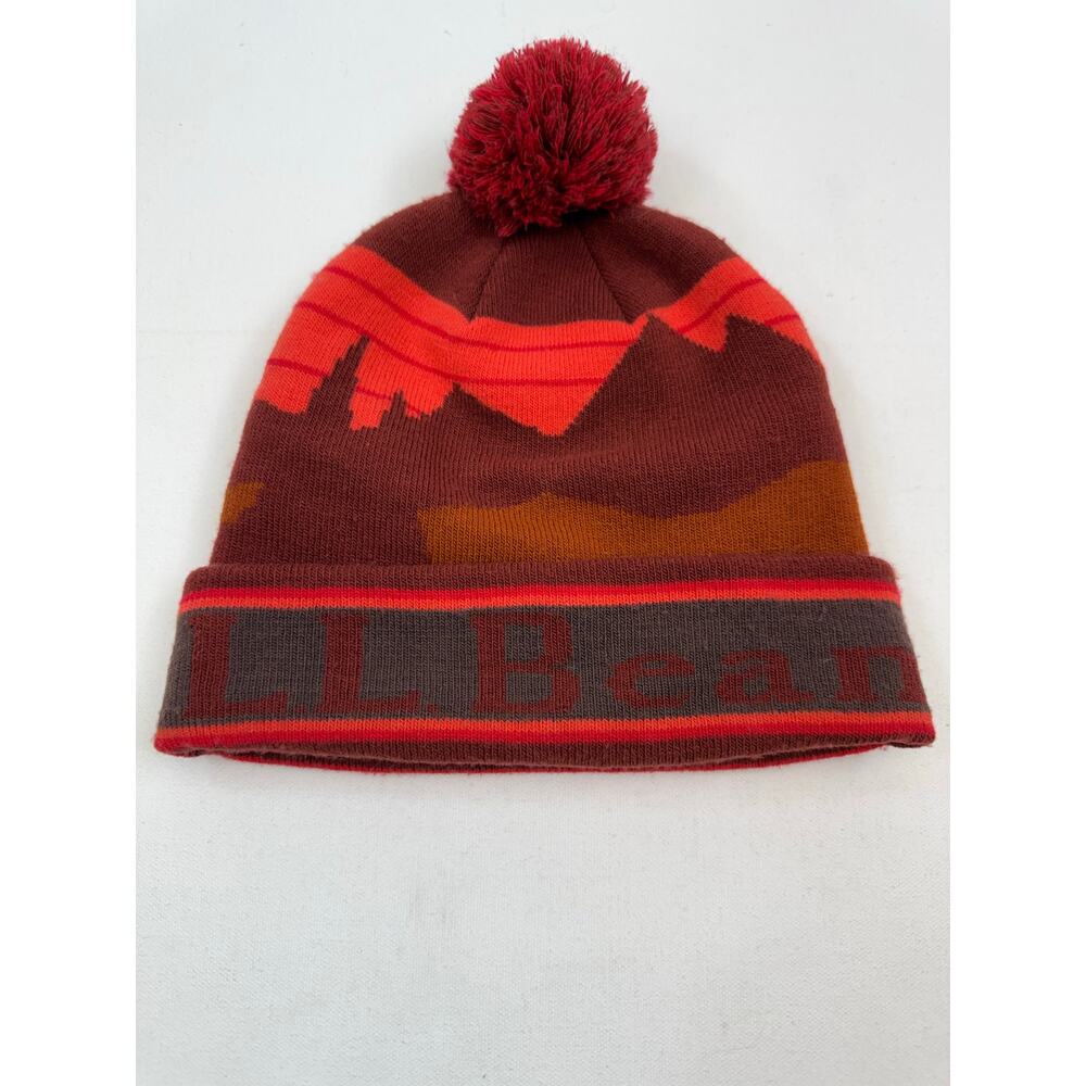 L.L. Bean Beanie w Ball Top | Red Spell Out | One Size Fits All